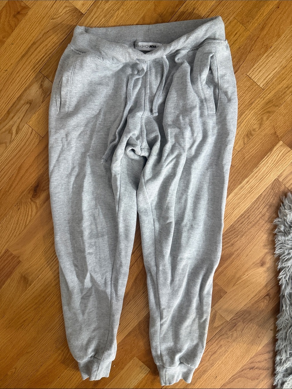 Fashion Nova Heather Gray Drawstring Jogger Pants